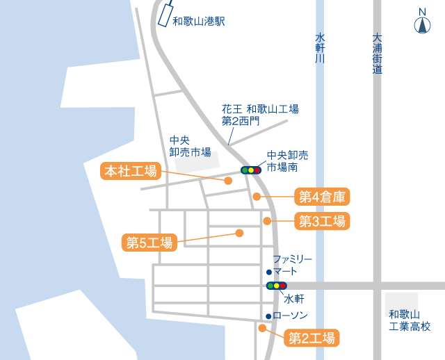 本社工場周辺地図